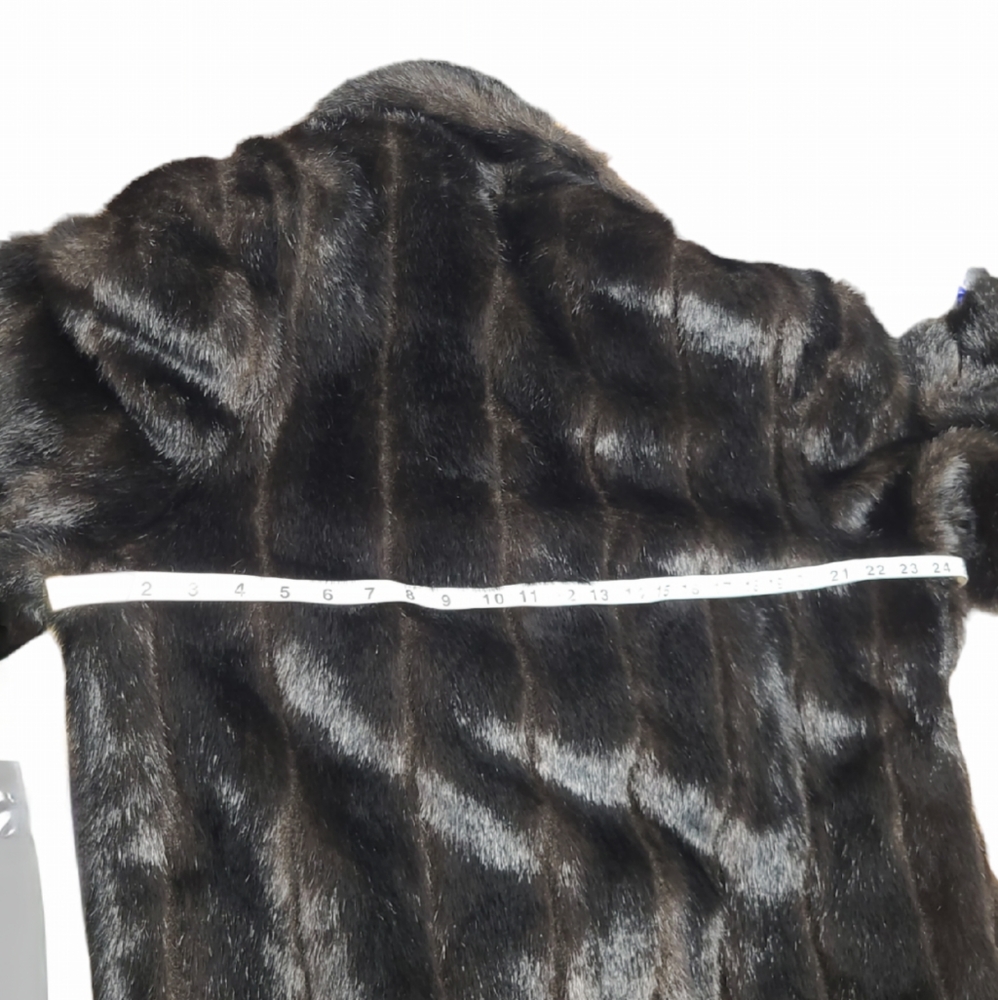VINTAGE MARK REED FAUX MINK FUR COAT WOMENS LM FULL LENGTH TRENCH BROWN RANCH - Picture 9 of 15